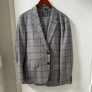J. Crew Gray Sport Coat with Windowpane Pattern